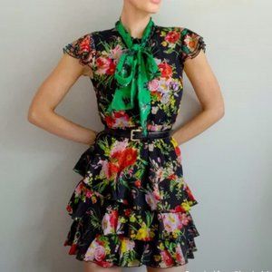 Alice + Olivia Lessie Ruffled Mini Dress